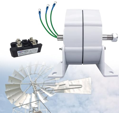 600W Low RPM Permanent Magnet Windturbine Generator für den Heimgebrauch, 12V 24V 48V Gearless Free Energy DIY Generator Motor, Einachsiges Design