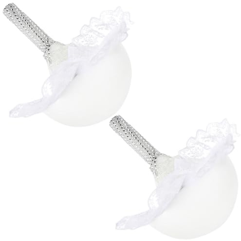 GATHINESS Base per Bouquet da Sposa e Pizzo in Schiuma Bianca 2 Pezzi Manico Ergonomico Supporto Leggero per Fiori Freschi e Finti, per Decorazioni Matrimoniali