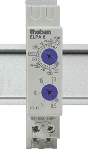 Theben Elpa 6 - Elektronischer Treppenlicht-Zeitschalter, Mit 10 Wählbaren Funktionen - 0060002