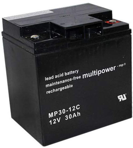 MultiPower Bleiakku MP30-12C Zyklen-Type 12,0Volt 30000mAh mit M6-Schraubanschlüssen
