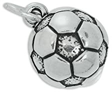 TheCharmWorks 925 Sterlingsilber Fußball Charm Anhänger