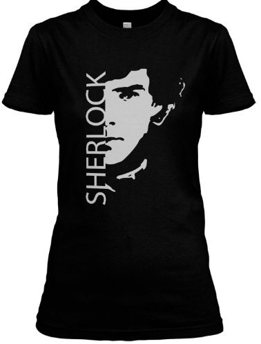 Stylotex Damen/Girlie T-Shirt Sherlock, Farbe:schwarz, Größe:S