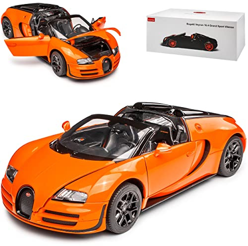 rastar Bugatti Veyron 16.4 Grand Sport Vitesse Orange Schwarz 1/18 Modell Auto mit individiuellem Wunschkennzeichen