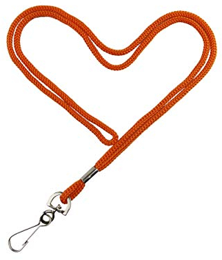 HOSL Economy Schlüsselbänder, rund, 91,4 cm, mit Drehhaken, 100 Stück, Orange
