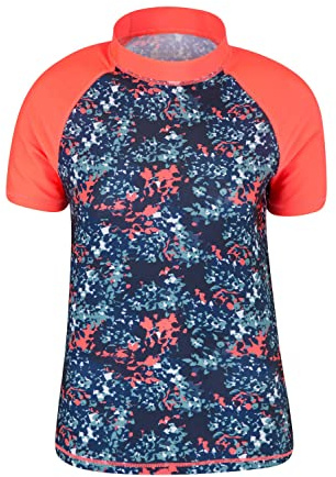 Mountain Warehouse Womens Patterned Rash Vest - UPF50+ Sun Protection, Rash Guard, Quick Drying, Flat Seams Swimwear, Stretch Top- for Spring Summer, Swimming Teal (Patterned) 18