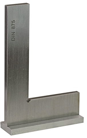 CNC QUALITÄT Präzisions Kontrollwinkel 75 x 50 mm mit Anschlag - INOX - DIN 875/0
