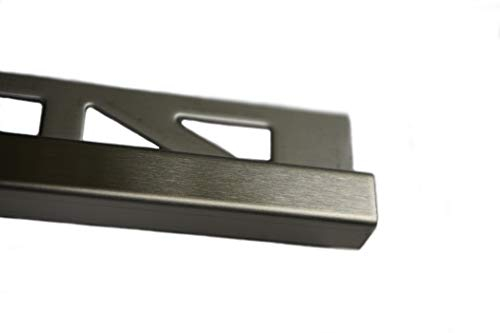 Edelstahlschiene, Q-Fliesenschiene, V2A, 2,5 m lang, 11 mm, gebürstet