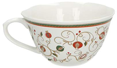 Brandani 53274 Tazza da Colazione In Porcellana Tempo di Festa Colore Bianco