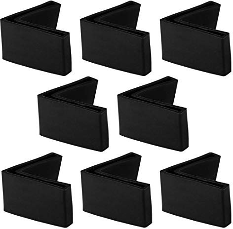 sourcing map 63mm x 63mm Angle Iron Foot Pads L Shaped PVC Furniture Leg Caps End Covers Floor Protector Black 8 Pcs