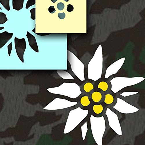 Lackierschablonen Aufkleber Edelweiss Gebirgsjäger Bergsteiger 15x15cm A470