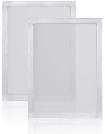 Siebdruckrahmen aus Aluminium mit 43T/110 weißem Netz, für Siebdruck, 25,4 x 35,6 cm, 2 Stück