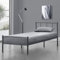 [en.casa] Metallbett 90 x 200cm Dunkelgrau Bettrahmen Jugendbett Stahlrahmen Einzelbett Bettgestell