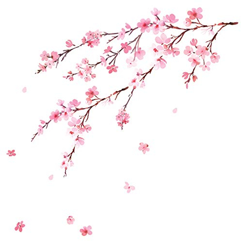 DECOWALL DS6-2003 Aquarell Kirschblüten Wandtattoo Wandsticker Wandaufkleber Wanddeko für Wohnzimmer Schlafzimmer Kinderzimmer