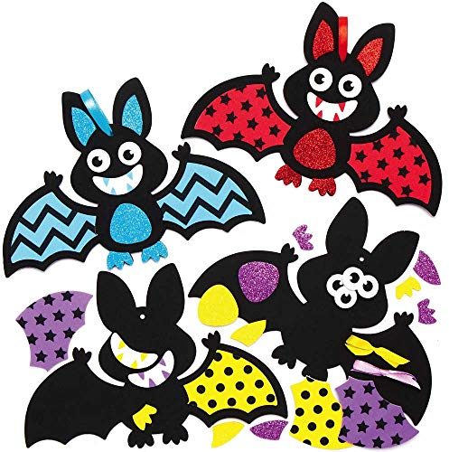 Baker Ross AW189 Fledermaus-Dekoration-Bastelset, 8 Stück, mischen und kombinieren, Ornamente für Kinder, gruselige Kunst und Handwerk, Mittel