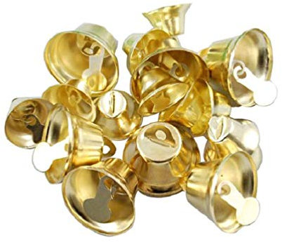 VALICLUD 100 Pz Oro Bells Natale Jingle Bells Mini Campane Artigianali Campane in Ottone Vintage per Campanelli Eolici Natalizi (Diametro 20Mm)