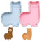 BKJJ Silikon Schokoladenform Set, 2 Stück Alpaka Kuchenform, Osterschokoladenform, Cartoon-Muffin Backform (Blau/Rosa)
