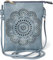 styleBREAKER Damen Mini Bag Umhängetasche mit Blumen Lasercut Cutout Muster und Strass, Schultertasche, Handtasche 02012367, Farbe:Jeansblau