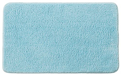 MIULEE Teppich Badematte Badezimmerteppich Bettvorleger rutschfest Badteppich Badvorleger Saugfähige Duschvorleger Waschbar Fussmatte für Wohnzimmer Schlafzimmer Badezimmer 50x80 cm Himmelblau