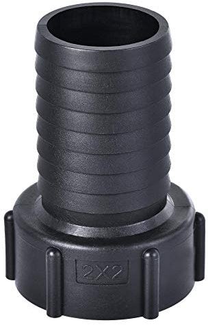 sourcing map ABS Schlauchtülle Fitting Kupplung 50mm Barb x G2 Innengewinde Rohradapter Schwarz