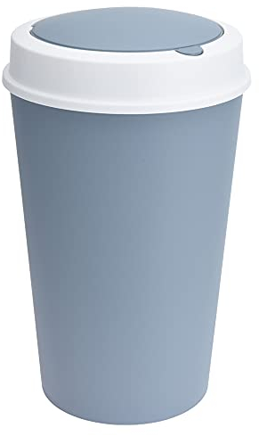 URBNLIVING Round Plastic Bin Recycling Dustbin Recycle Waste Two Way Lid (Blue, 25L)