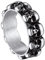 ChainsHouse 7mm breit Retro Gotic Skull Fingerring für Herren Männer Skeleton Head Ring Schädel Fingerring in Ringgröße 22..25 für Freunden Ehemann