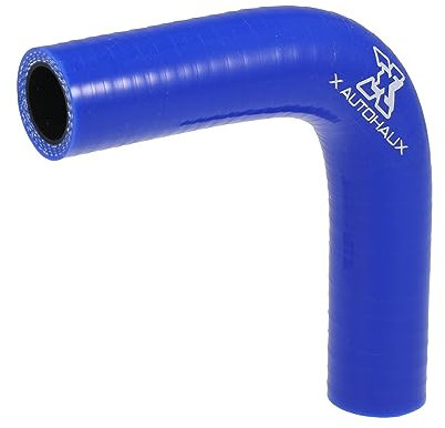 X AUTOHAUX 100mm Longitud 19mm Interior Diámetro 90 Grados Manguera de Silicona para Coche Azul