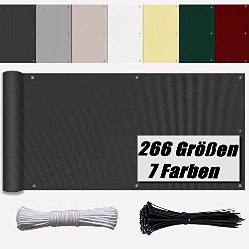 Ufamiluk Brise Vue Balcon Résistant aux UV HDPE Vent Protection Imperméable Toile Balcon pour Terrasse Jardin Balcon Patio 50 cm de Hauteur Anthracite 50x700cm