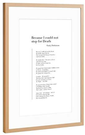 artboxONE Poster mit Rahmen Kupfer 75x50 cm Because I Could not Stop for Death von Cristina Castro Moral