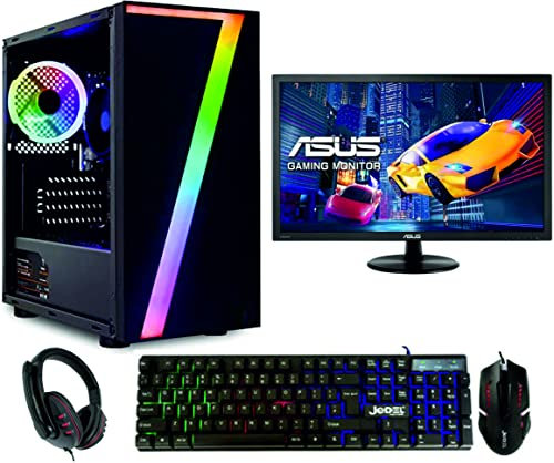 Computer Specialist Gaming PC - AMD Ryzen 5 5600G 4.4 Turbo | B450M | 16GB 3200MHz DDR4 | 480GB SSD + 1TH HDD | 600mbps WiFi | Windows 10 | Seven Gaming Case | 27 Monitor, Keyboard, Mouse and Headset