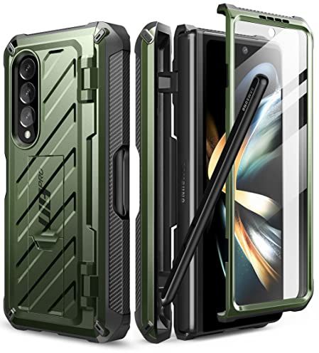 SupCase Case for Samsung Galaxy Z Fold 4 5G (2022), Shockproof Mobile Phone Case Bumper Case, Robust Protective Case [Unicorn Beetle Pro] Integrated Screen Protector & Stand S Pen Slot (Green), Galaxy