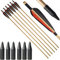 wolfman 6/12pcs Bogenschießen Holzpfeile 32 Zoll Zielübungspfeile Jagdpfeile Erwachsene mit 5 Truthahnfedern für Jagd Recurvebogen Langbogen traditioneller Bogen und Pfeil (6 STK, 2 schwarz 1 rot)