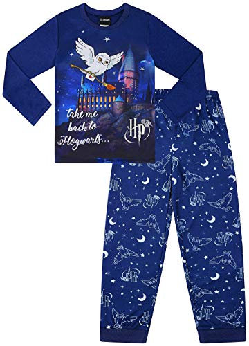 Pigiama lungo da bambina Harry Potter Hedwig Take Me Back to Hogwarts, Blu, 13-14 Years