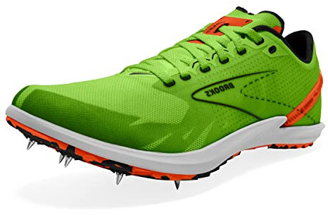 BROOKS 1000391D308 Draft XC Uomo, Green Gecko/Red Orange/White EU 42.5