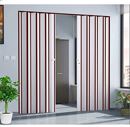 Puerta de fuelle apertura central de PVC - hecha a medida en 2 colores con asa o cerradura divisora separada - mod. Jolly
