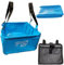 WASH22 Cubic 15L Folding Collapsible Camping Washing Basin Bucket Bag Tidy for Tents Motorhomes Campervans Caravans (Light blue | Mesh Bag)