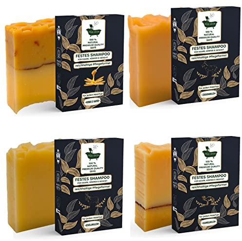 Miss Savon Handgemacht Festes Shampoo - Veganes Feuchtigkeitsshampoo & Seife Geschenkset - Plastikfrei & Natürlich (KleoPatra`s Mineralbad)