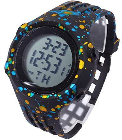 Mikikit Anschauen Elektrischer Wecker Digitale Sportuhr Für Herren Beobachtet Jungen Multifunktionale Armbanduhr Männer Sportuhr Multifunktionsuhr Mädchen Led Edelstahl Leuchtende Uhr