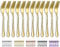 Evanda Fourchette de table en or 12 pièces 20.5cm, fourchettes à gâteau, fourchettes à dîner en acier inoxydable plaqué titane, faciles à nettoyer, lavables au lave-vaisselle