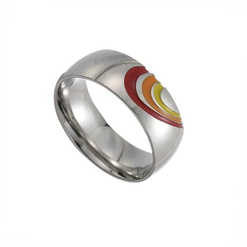 Whoiy Partner Eheringe Silber Gravur, Edelstahl Puzzle Herz Ring 8MM Gay Ehering Verlobungsring für Männer Größe 60 (19.1)
