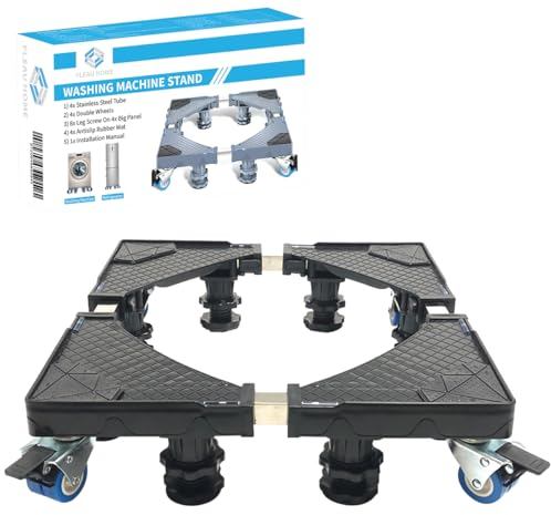 Fleau Home Lave-Linge Raise XL – Capacité 500KG - Surélevateur Réfrigérateur/Lave-Vaisselle/Sèche-Linge – Enrouleur de Meuble – Multifonctionnel – Socle Lave-Linge - Support Lave-Linge (Noire)