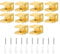 sourcing map Glass Shelf Clamp, 10Pcs Brass Glass Clamp for 10-12mm Thick Glass, Adjustable Glass Shelf Bracket Support Holder, Gold
