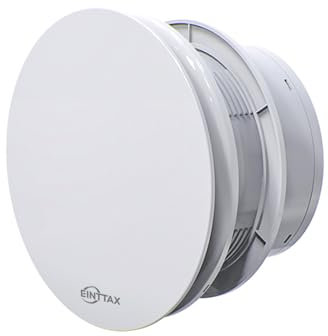 EINTTAX 100mm Silent Bathroom Extractor Fan with Round Baffle, 95m³/h Powerful and Energy-Saving Bathroom Fan, Wall/Window Mounted Extractor Fan for Kitchen Garage Toilet, IPX4 Waterproof