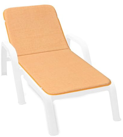 emmevi Cojín tumbona de jardín suave colchoneta tumbona plegable cordones elásticos naranja