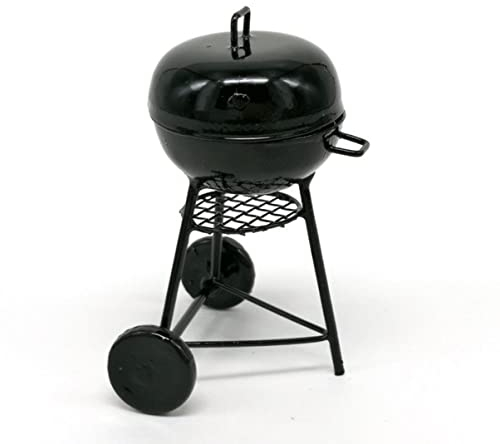 Gogogmee World Miniatur-Grill-Set Metall-Grill-Ornament Mini-Grill Camping-Szene Requisite Maßstab 1:12 schwarz
