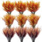 18PCS Outdoor Fall Artificial Flowers Plants UV Resistant Bulk Autumn Outside Fake Lavender Fern Plant No Fade Faux Plastic Greenery Shrubs Arrangement for Front Porch Window Box Hanging Basket