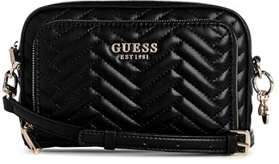 GUESS Damen Anning Kamera Umhängetasche, Schwarz