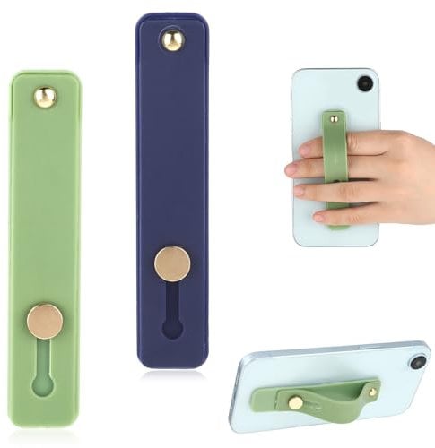 2Pcs Phone Finger Loop Grip for Back of Phone Holder Cell Phone Holder Telescopic with Finger Strap Grip Loop Accessories for Hand Silicone Universal Portable Finger Loop for Back of Cell Phone Cases