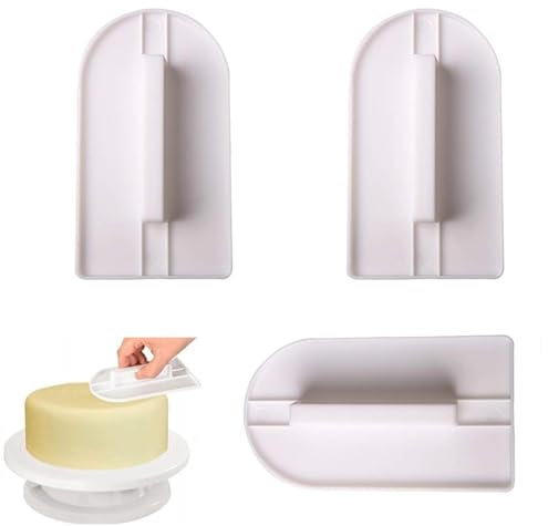 5 Pcs Cake Smoother, Fondant Tools, White Fondant Smoother Good Accessories for Baking Cake A Great Kitchen Helper Suitable for Home Kitchen Cake Shops (3PCS(White))