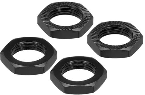 sourcing map Aluminum 17mm RC Wheel Nut Thread M12x1.0mm Hex Wheel Nuts RC Wheel Nut for 1/8 RC Model Car Trucks Off Road Car Upgraded Parts Pack of 4(Black)