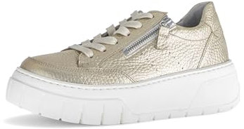 Gabor Damen Low-Top Sneaker, Frauen Halbschuhe,Best Fitting,Turnschuhe,Laufschuhe,schnürschuhe,schnürer,Ugly Sneaker,Light Gold,37.5 EU / 4.5 UK